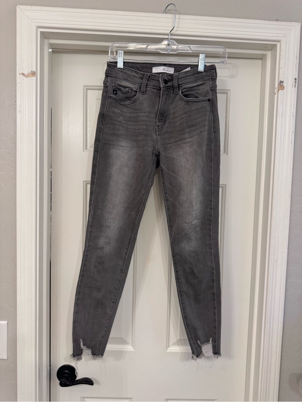 Ksubi Washed Gray High-Rise Skinny Ankle Jeans
